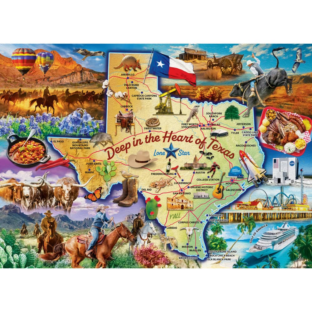 Texas - The Lone Star State 1000 Piece Jigsaw Puzzle - Image 2