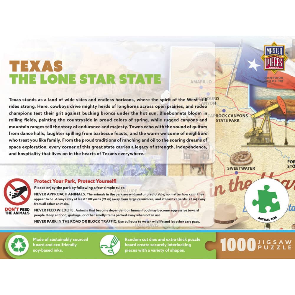 Texas - The Lone Star State 1000 Piece Jigsaw Puzzle - Image 3