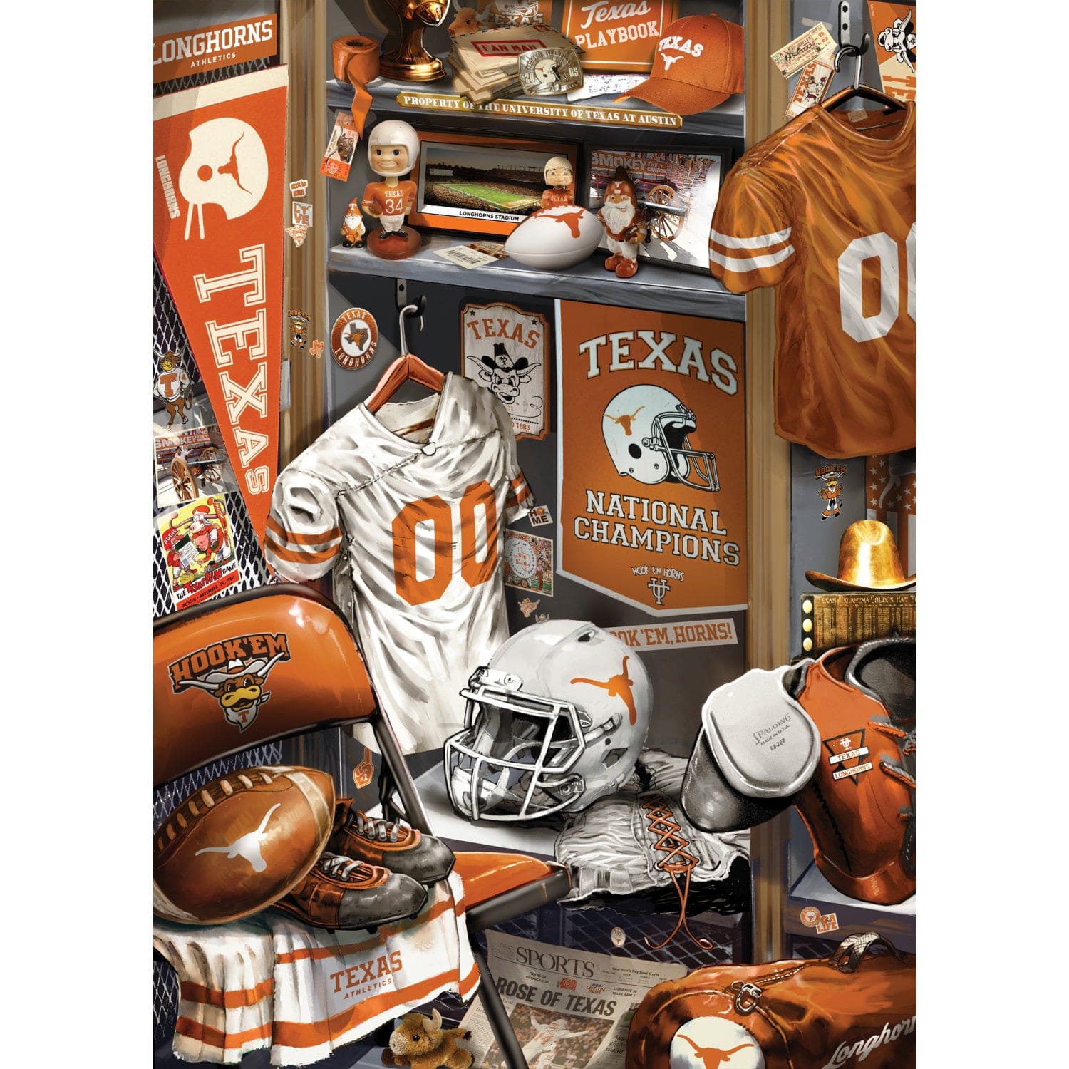 Texas Longhorns - Locker Room 500 Piece Jigsaw Puzzle - Image 2