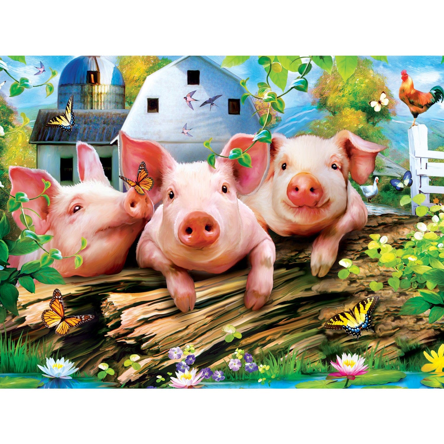 Green Acres - Three Lil' Pigs 300 Piece EZ Grip Jigsaw Puzzle - Image 2