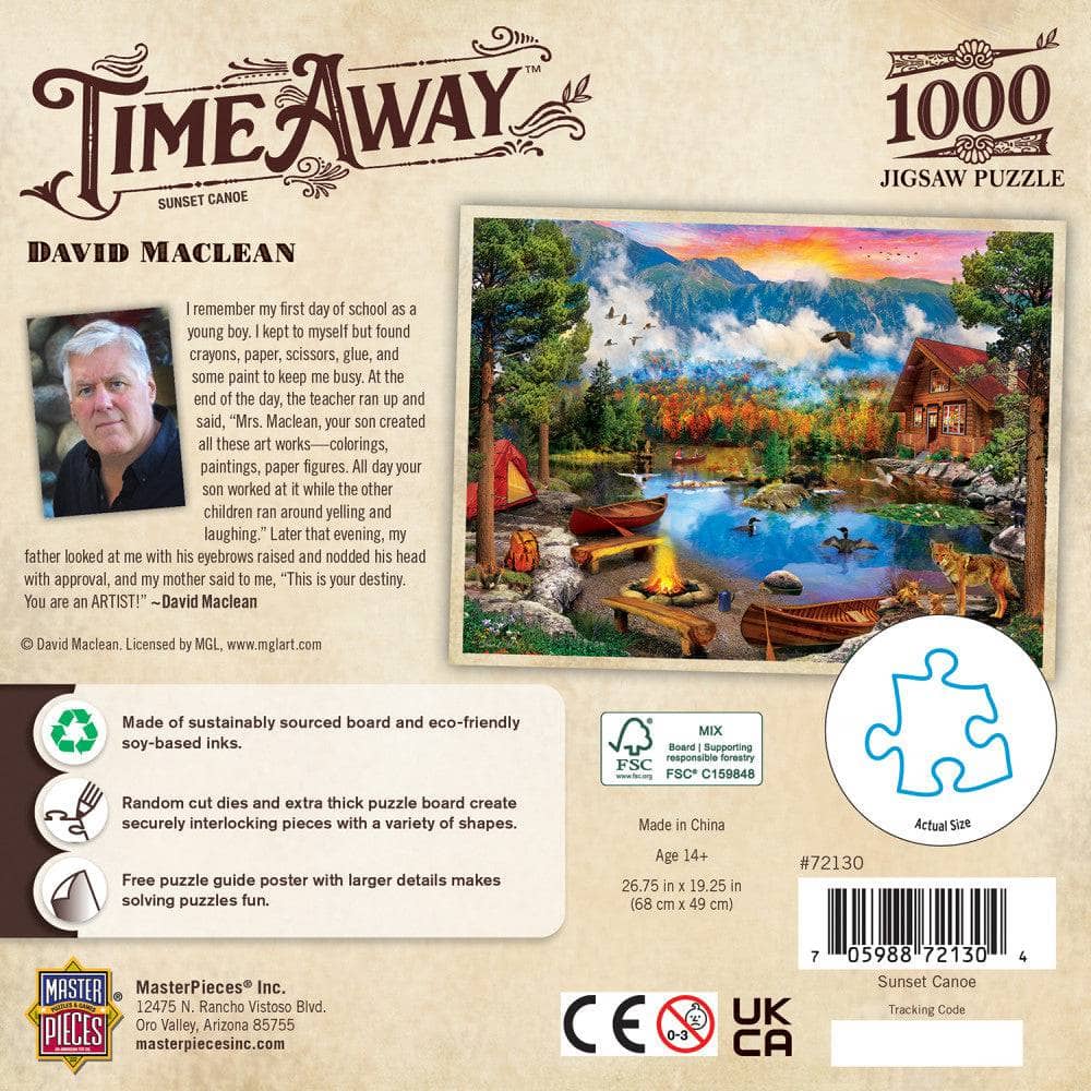 Time Away - Sunset Canoe 1000 Piece Jigsaw Puzzle - Image 3