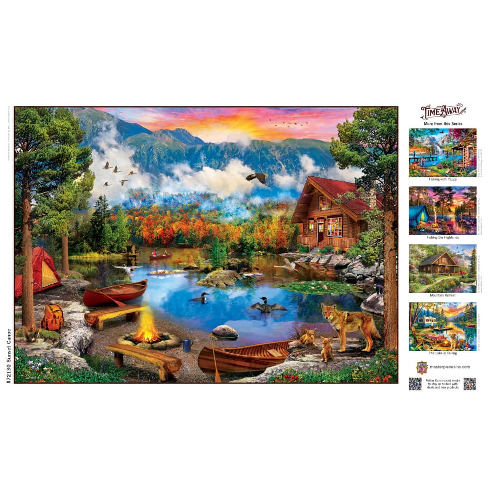 Time Away - Sunset Canoe 1000 Piece Jigsaw Puzzle - Image 4