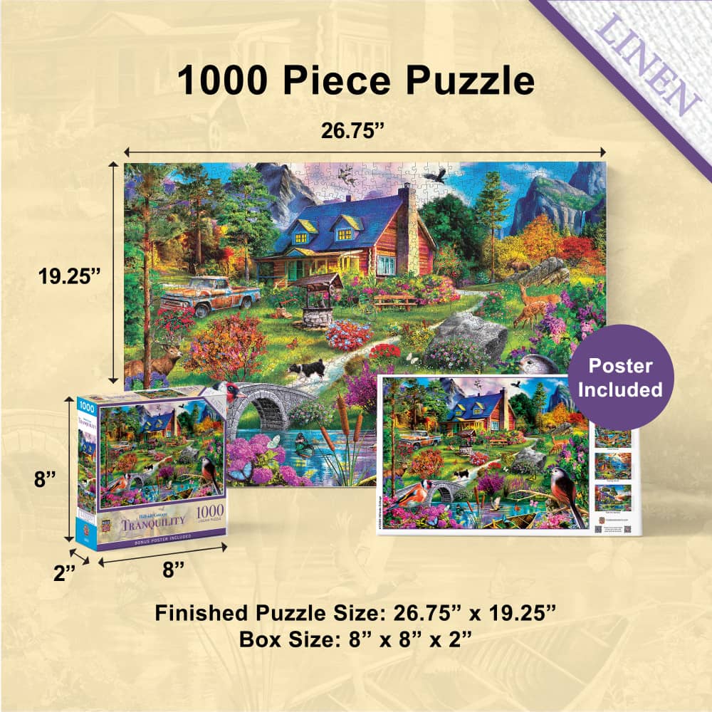 Tranquility - Hillside Cottage 1000 Piece Jigsaw Puzzle - Image 5