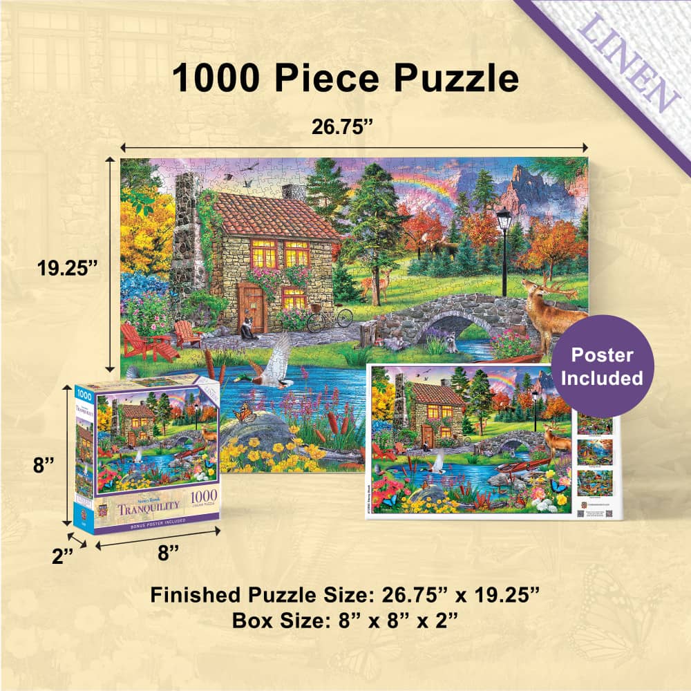Tranquility - Stoney Brook Cottage 1000 Piece Jigsaw Puzzle - Image 5