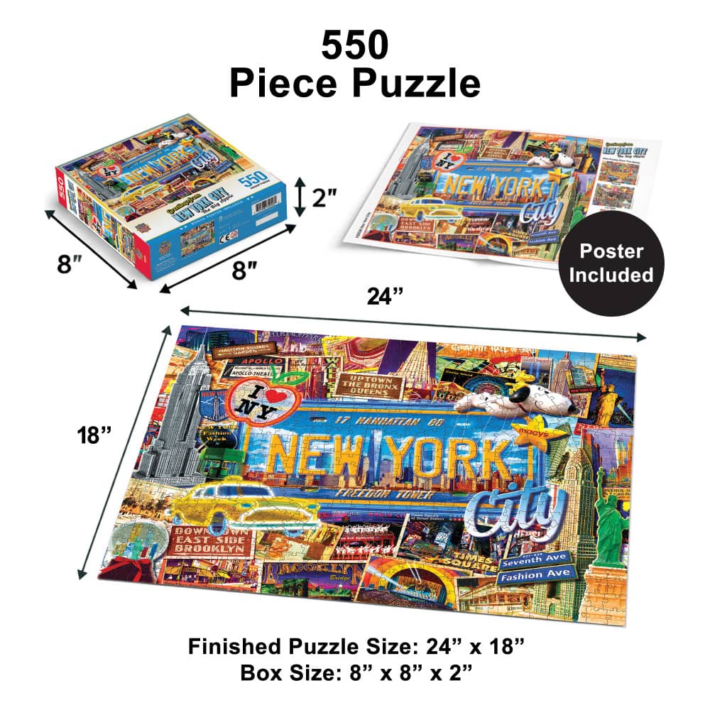 Greetings From New York - 550 Piece Jigsaw Puzzle - Image 5