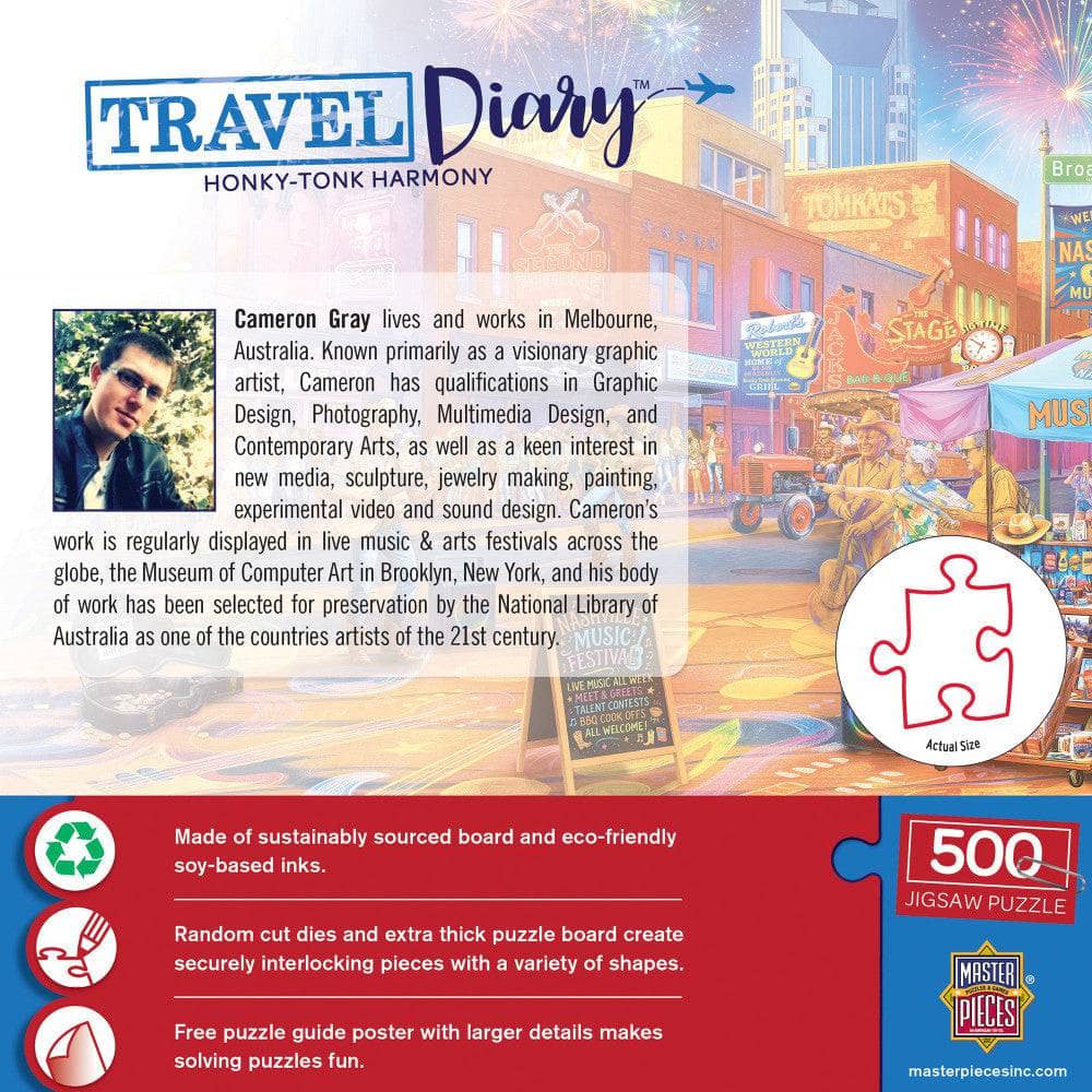 Travel Diary - Honky-Tonk Harmony 500 Piece Jigsaw Puzzle - Image 3