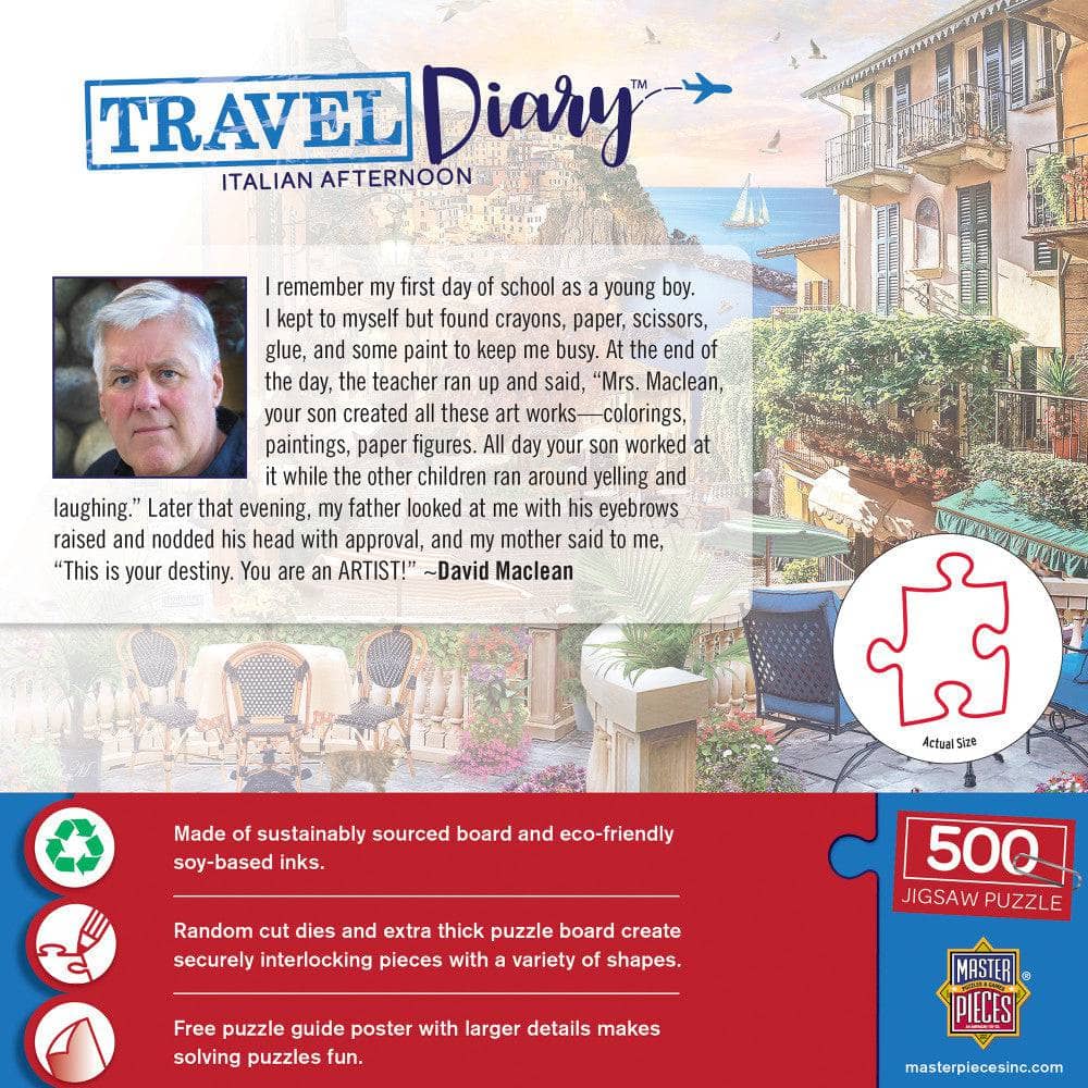 Travel Diary - Italian Afternoon 500 Piece Jigsaw Puzzle - Image 3
