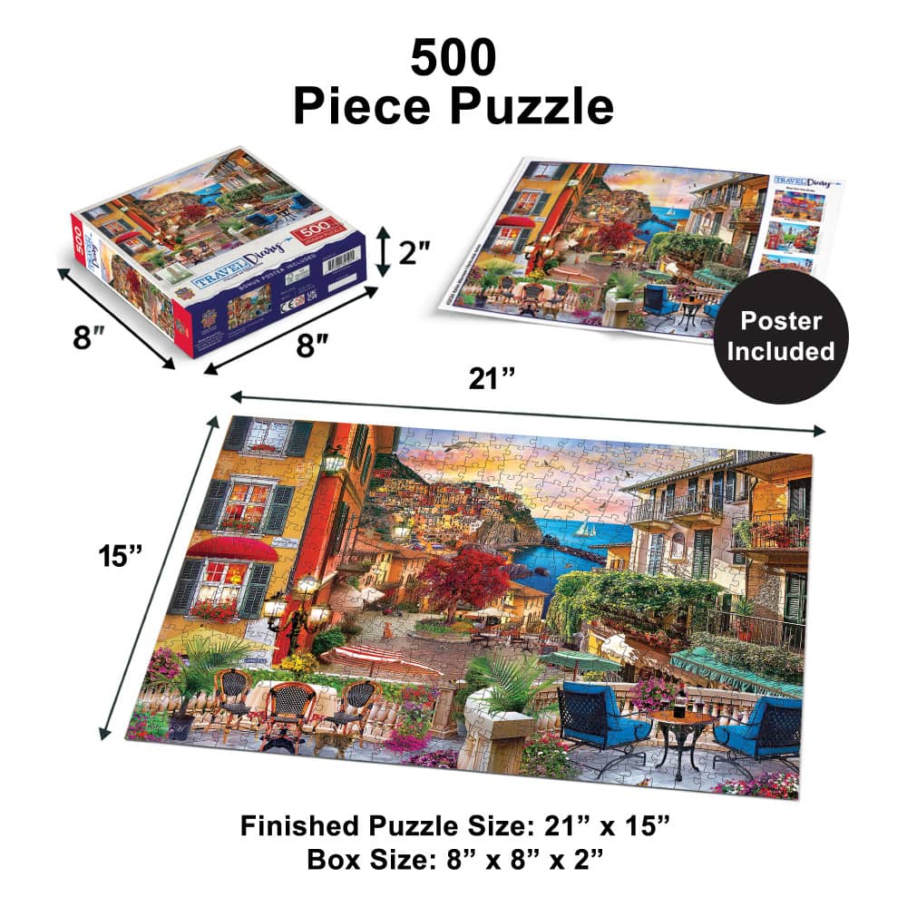 Travel Diary - Italian Afternoon 500 Piece Jigsaw Puzzle - Image 5