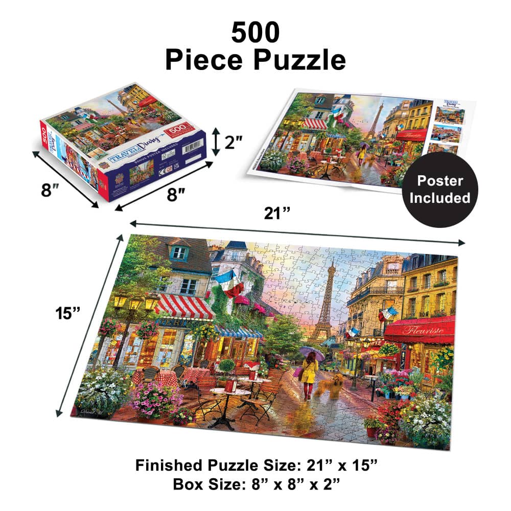 Travel Diary - Parisian Charm 500 Piece Jigsaw Puzzle - Image 5