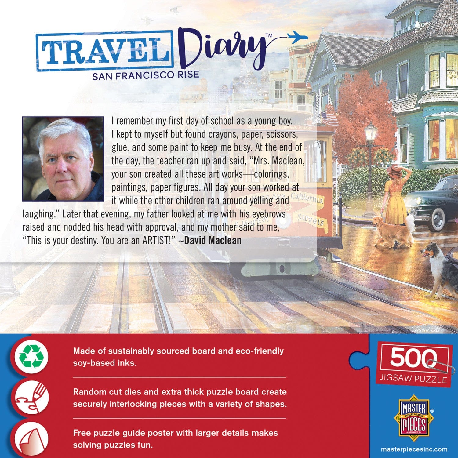 Travel Diary - San Francisco Rise 500 Piece Jigsaw Puzzle - Image 3