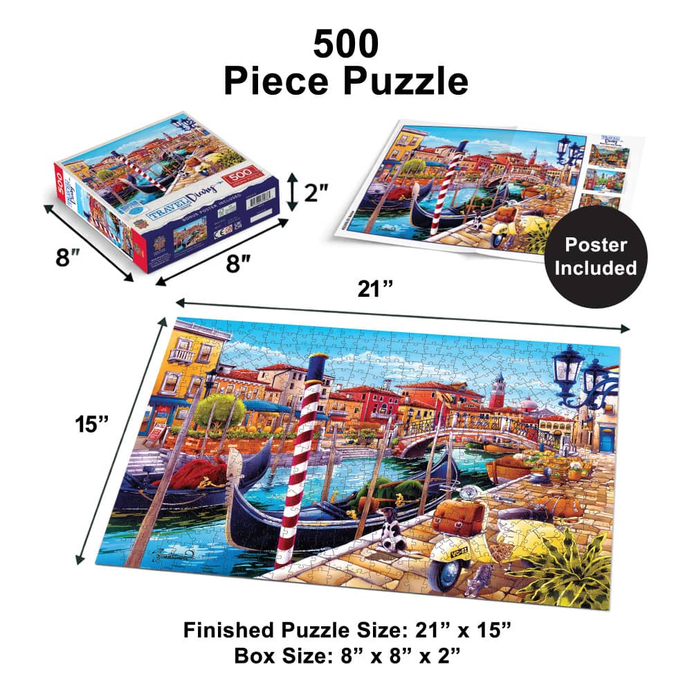 Travel Diary - Venice 500 Piece Jigsaw Puzzle - Image 5