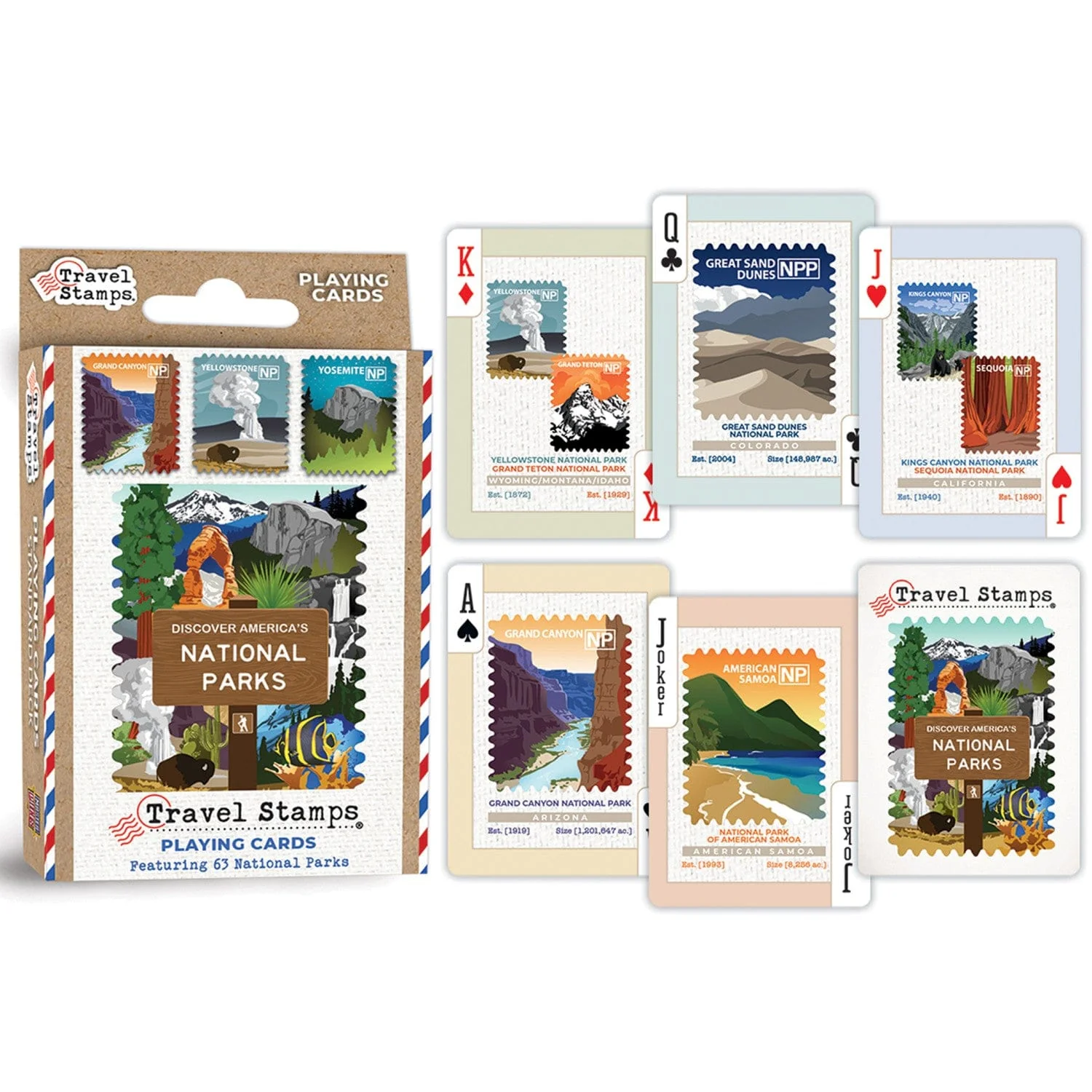 National Parks Travel Stamps Playing Cards - 54 Card Deck - Image 3