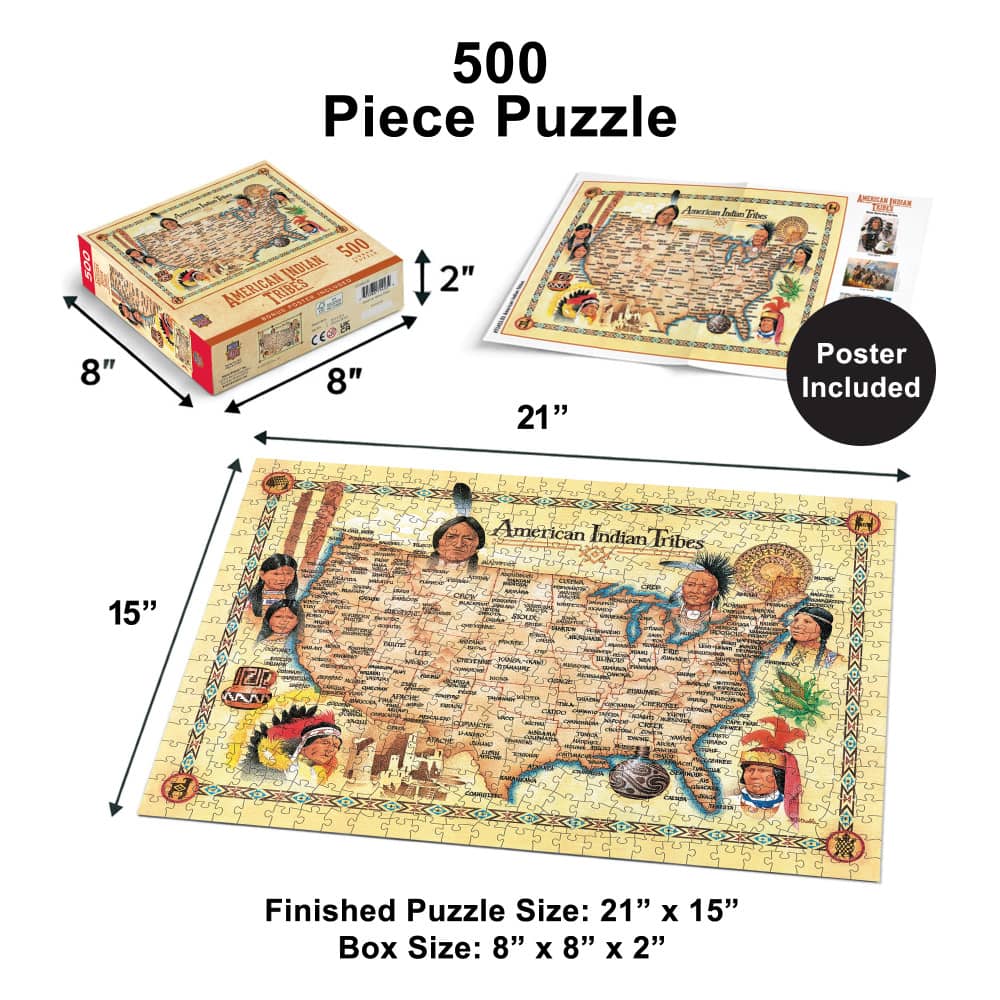 American Indian Tribes 500 Piece Jigsaw Puzzle - Image 5