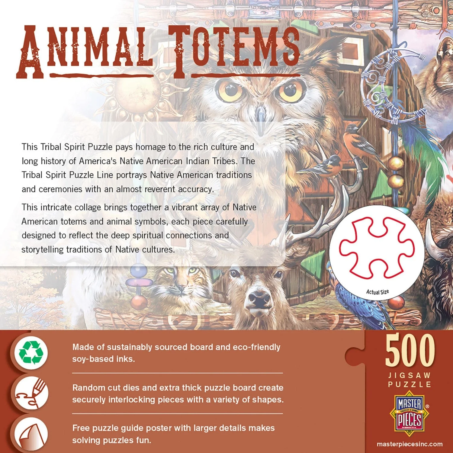 Tribal Spirit - Animal Totems 500 Piece Jigsaw Puzzle - Image 3