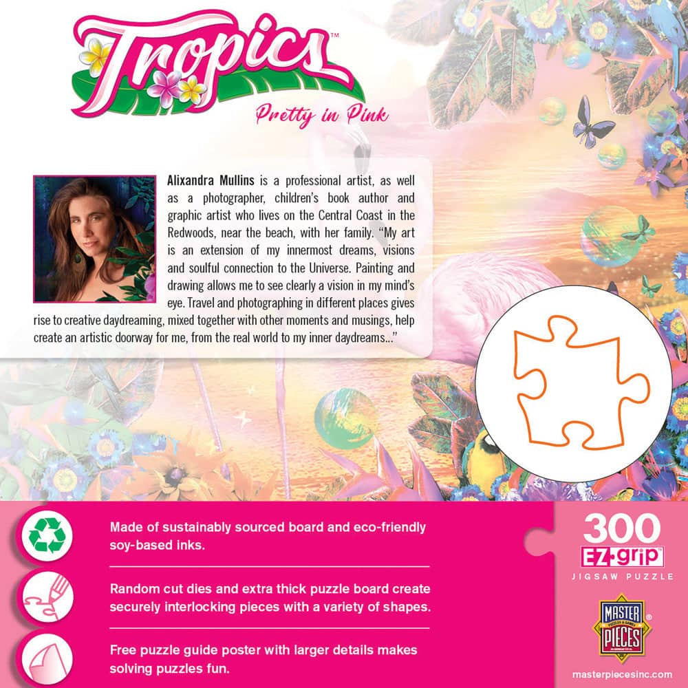Tropics - Pretty in Pink 300 Piece EZ Grip Jigsaw Puzzle - Image 3
