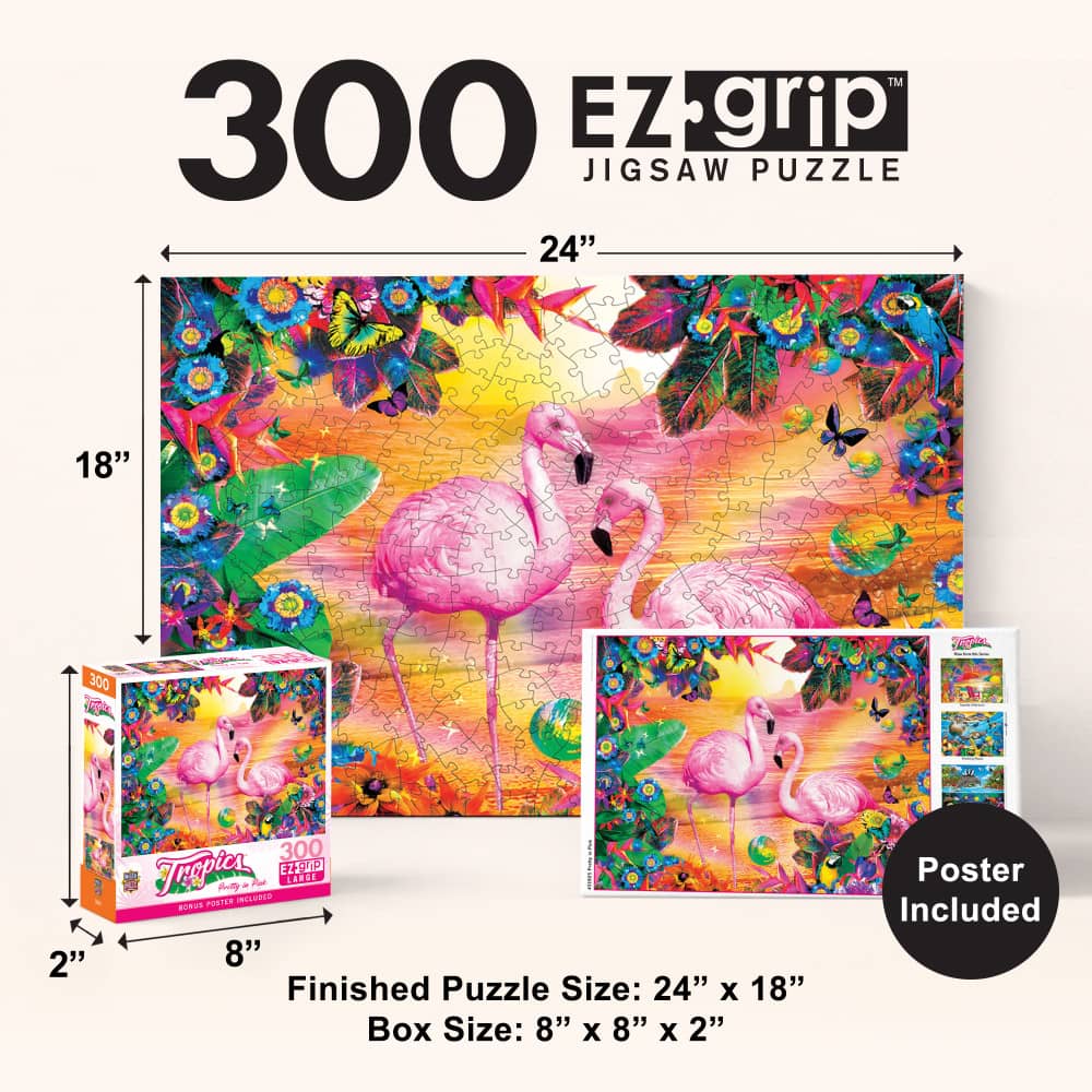 Tropics - Pretty in Pink 300 Piece EZ Grip Jigsaw Puzzle - Image 5