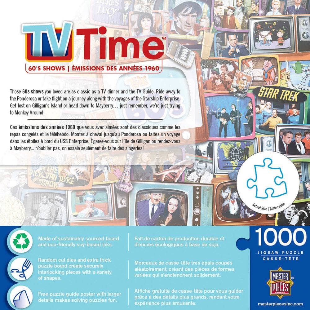 TV Time - 60's Shows 1000 Piece Jigsaw Puzzle - Image 3