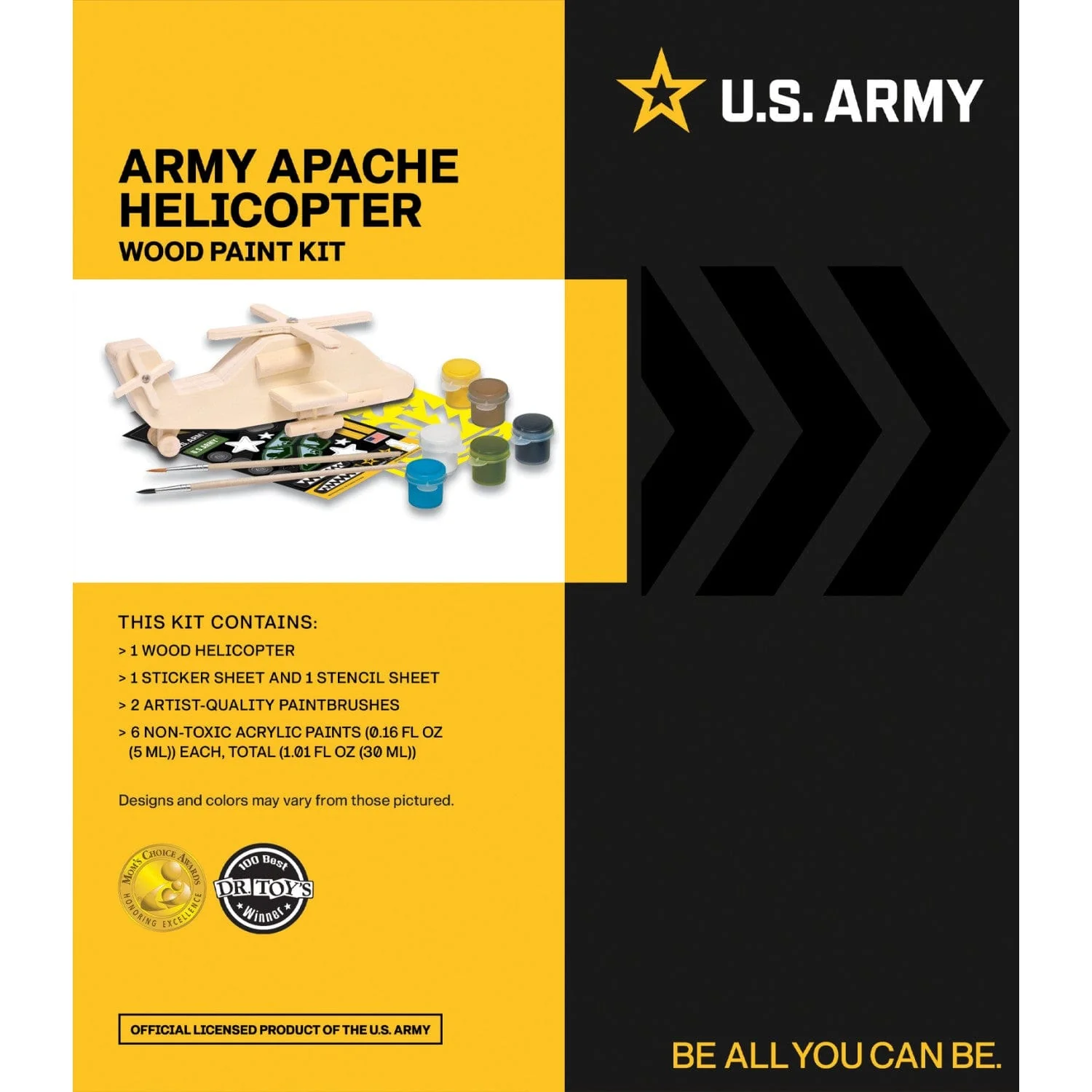 U.S. Army - Apache Helicopter Wood Craft & Paint Kit - Image 3