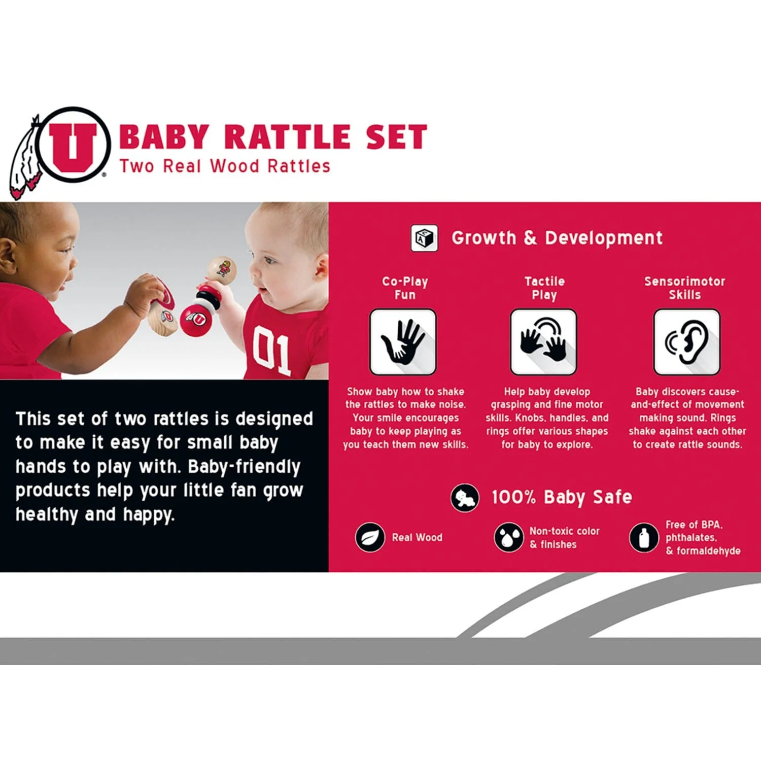 Utah Utes - Baby Rattles 2-Pack - Image 3