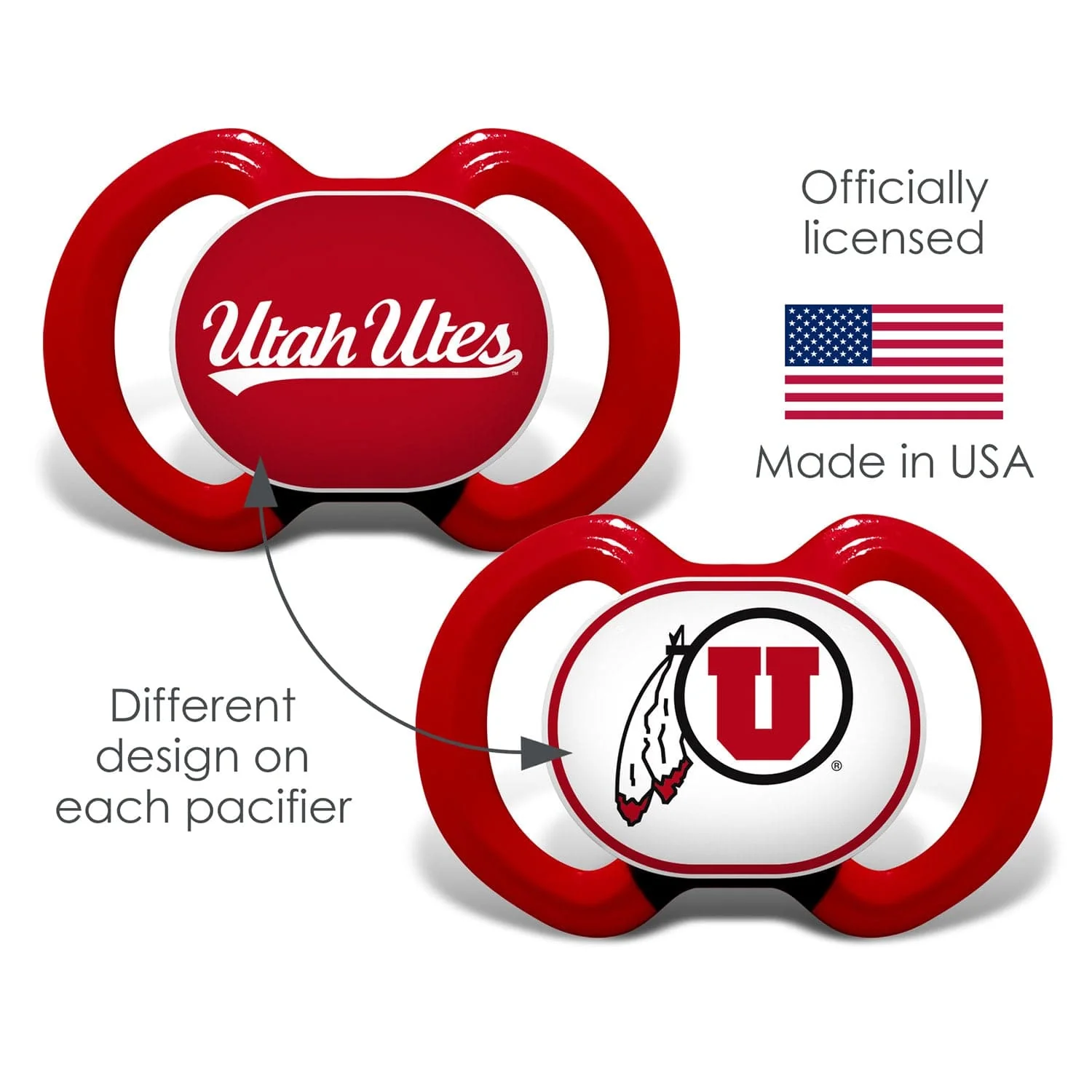 Utah Utes - Pacifier 2-Pack - Image 3