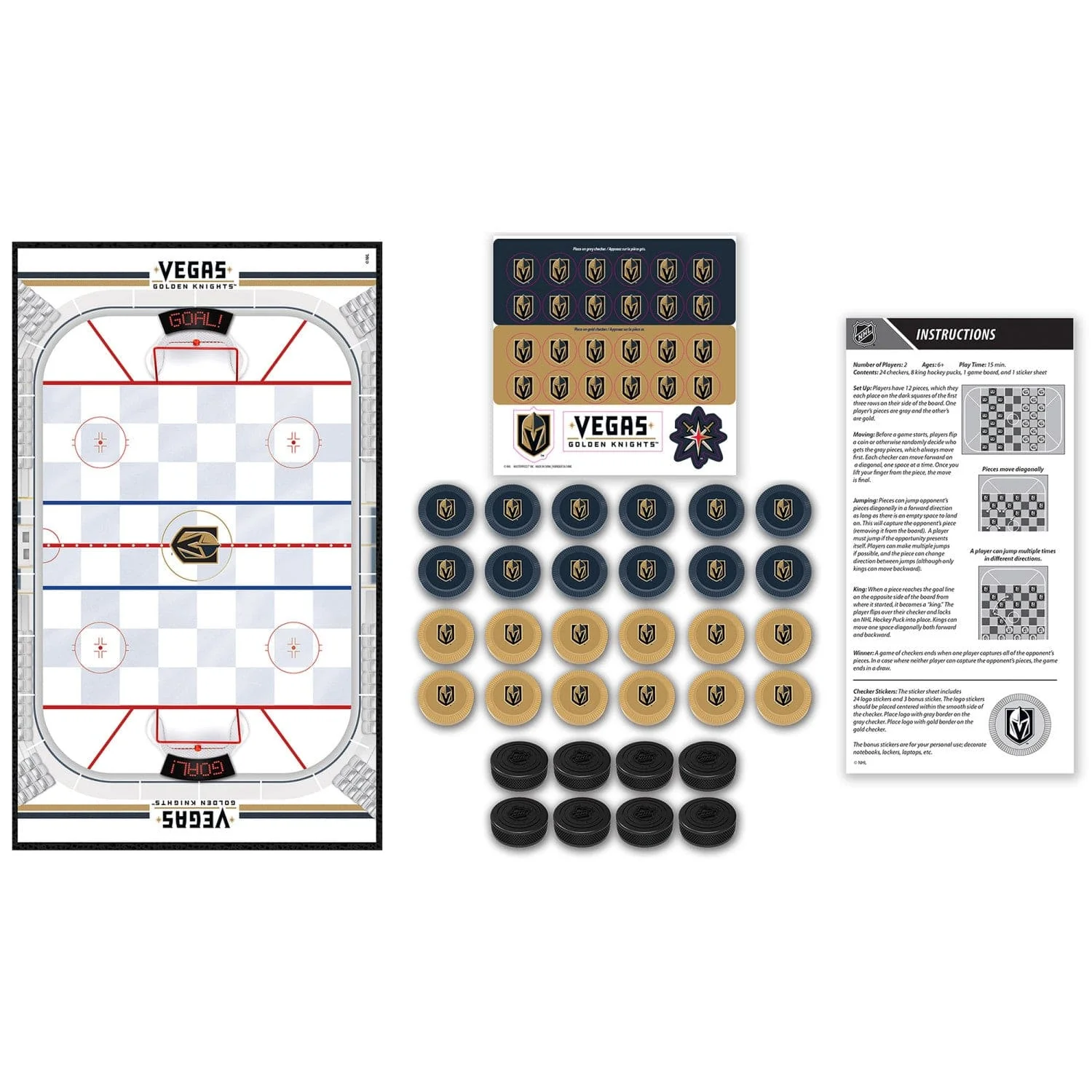 Las Vegas Golden Knights Checkers Board Game - Image 2