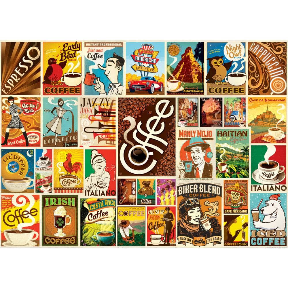 Vintage Posters - Coffee Lovers 1000 Piece Jigsaw Puzzle - Image 2