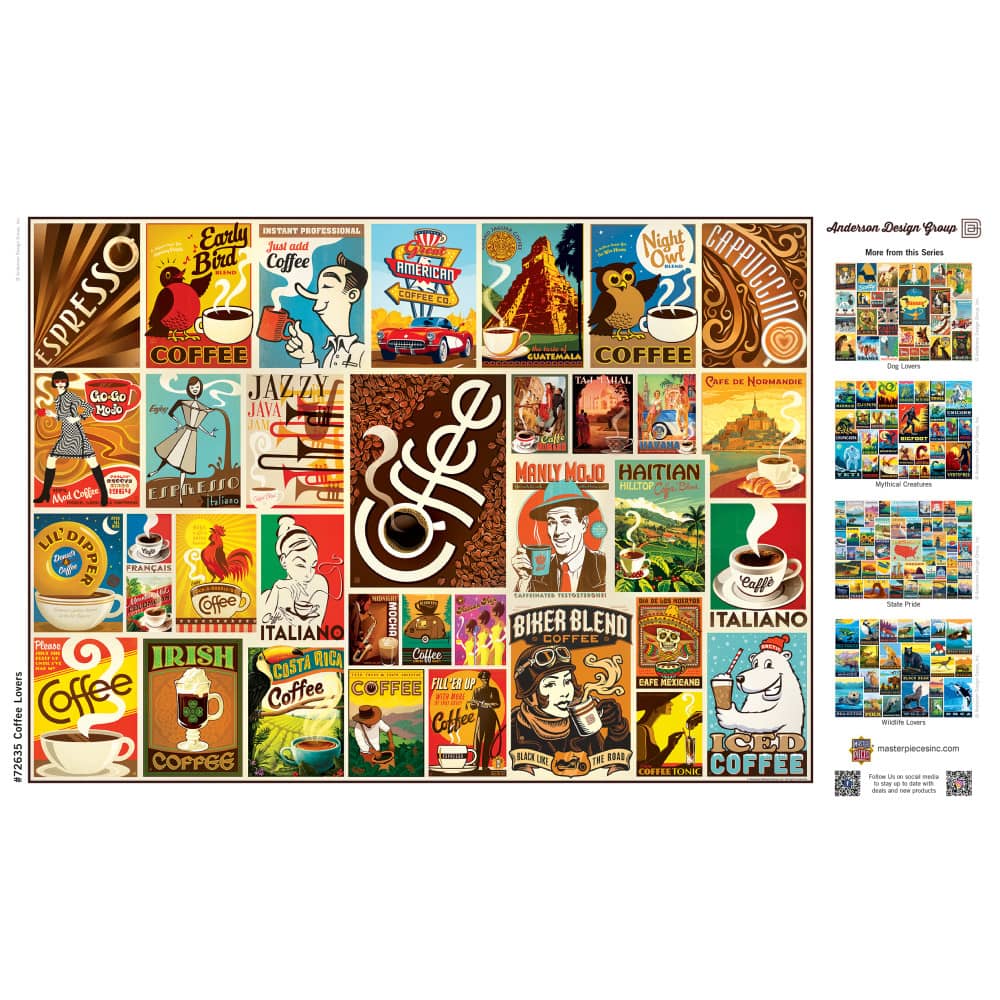 Vintage Posters - Coffee Lovers 1000 Piece Jigsaw Puzzle - Image 4