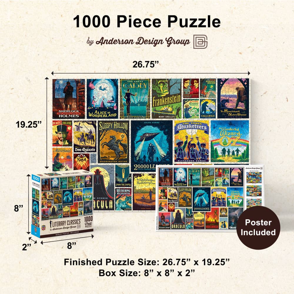 Vintage Posters - Literary Classics 1000 Piece Jigsaw Puzzle - Image 5