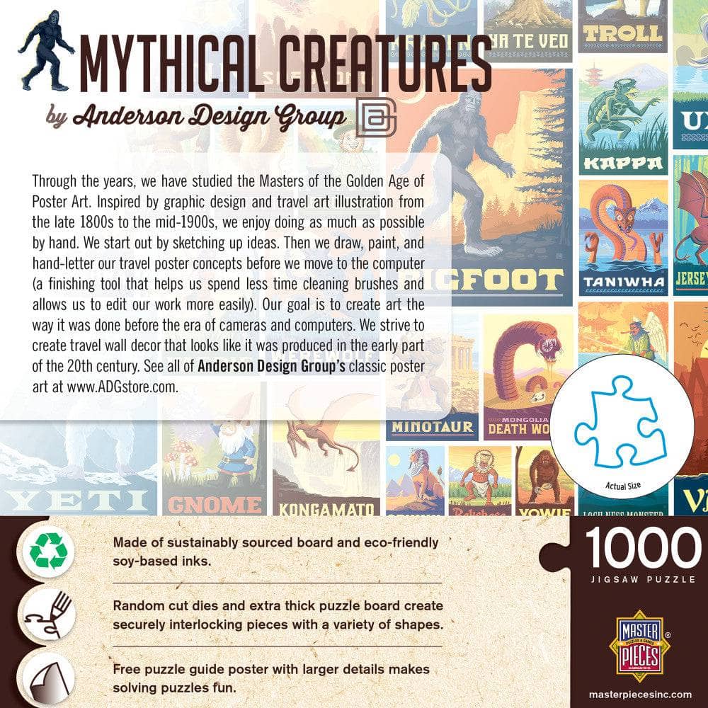 Vintage Posters - Mythical Creatures 1000 Piece Jigsaw Puzzle - Image 3