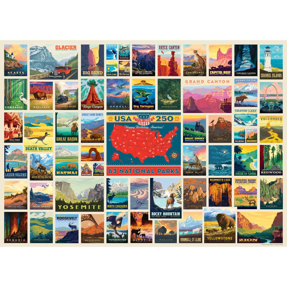 Vintage Posters - National Parks 250th Anniversary 1000 Piece Jigsaw Puzzle - Image 2
