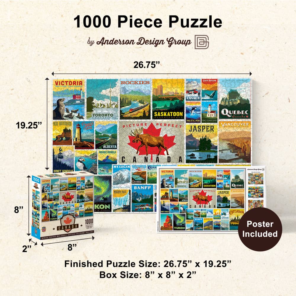Vintage Posters - O Canada 1000 Piece Jigsaw Puzzle - Image 5