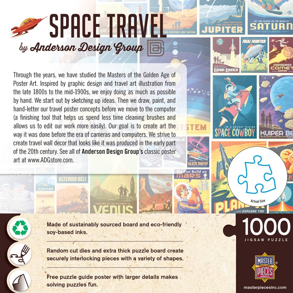 Vintage Posters - Space Travel 1000 Piece Jigsaw Puzzle - Image 3