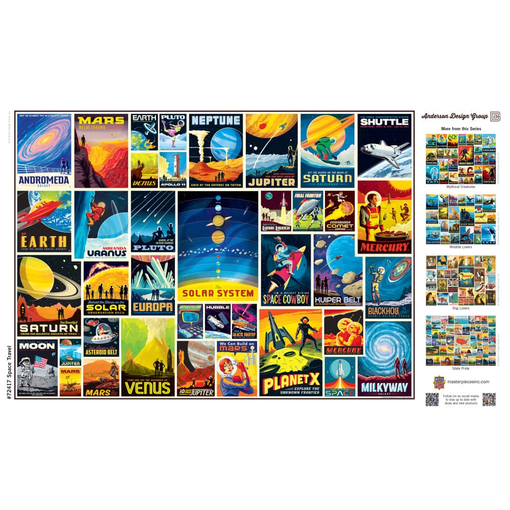 Vintage Posters - Space Travel 1000 Piece Jigsaw Puzzle - Image 4