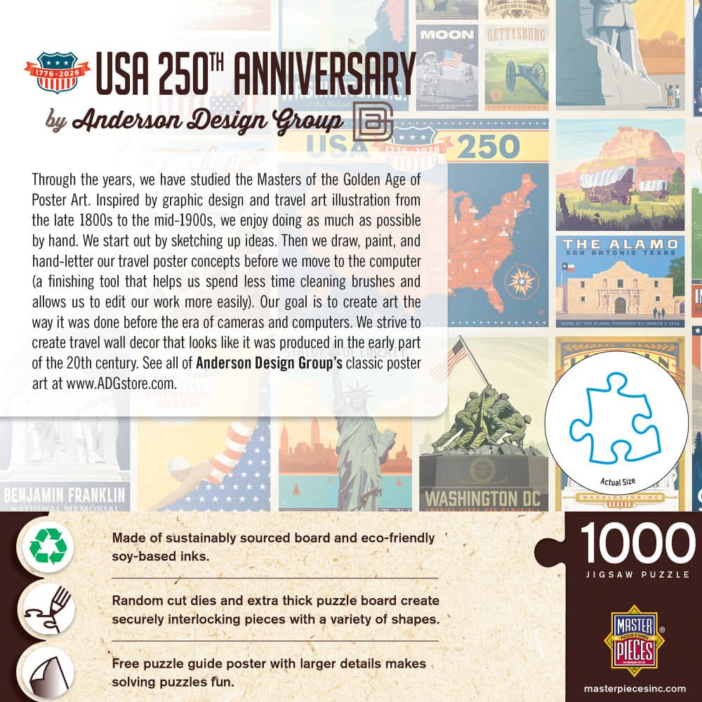 Vintage Posters - USA 250th Anniversary 1000 Piece Jigsaw Puzzle - Image 3