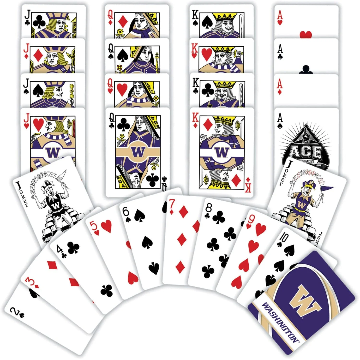 Washington Huskies Playing Cards - 54 Card Deck - Image 2