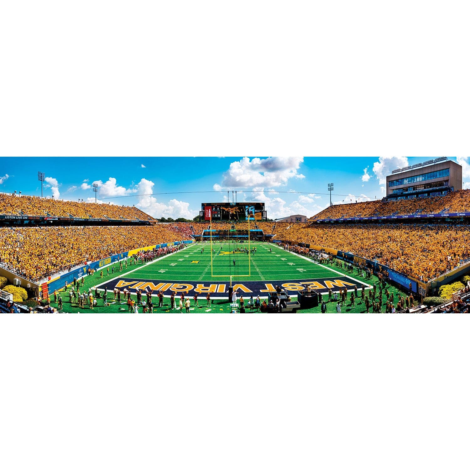 West Virginia Mountaineers - 1000 Piece Panoramic Jigsaw Puzzle - End View - Image 2