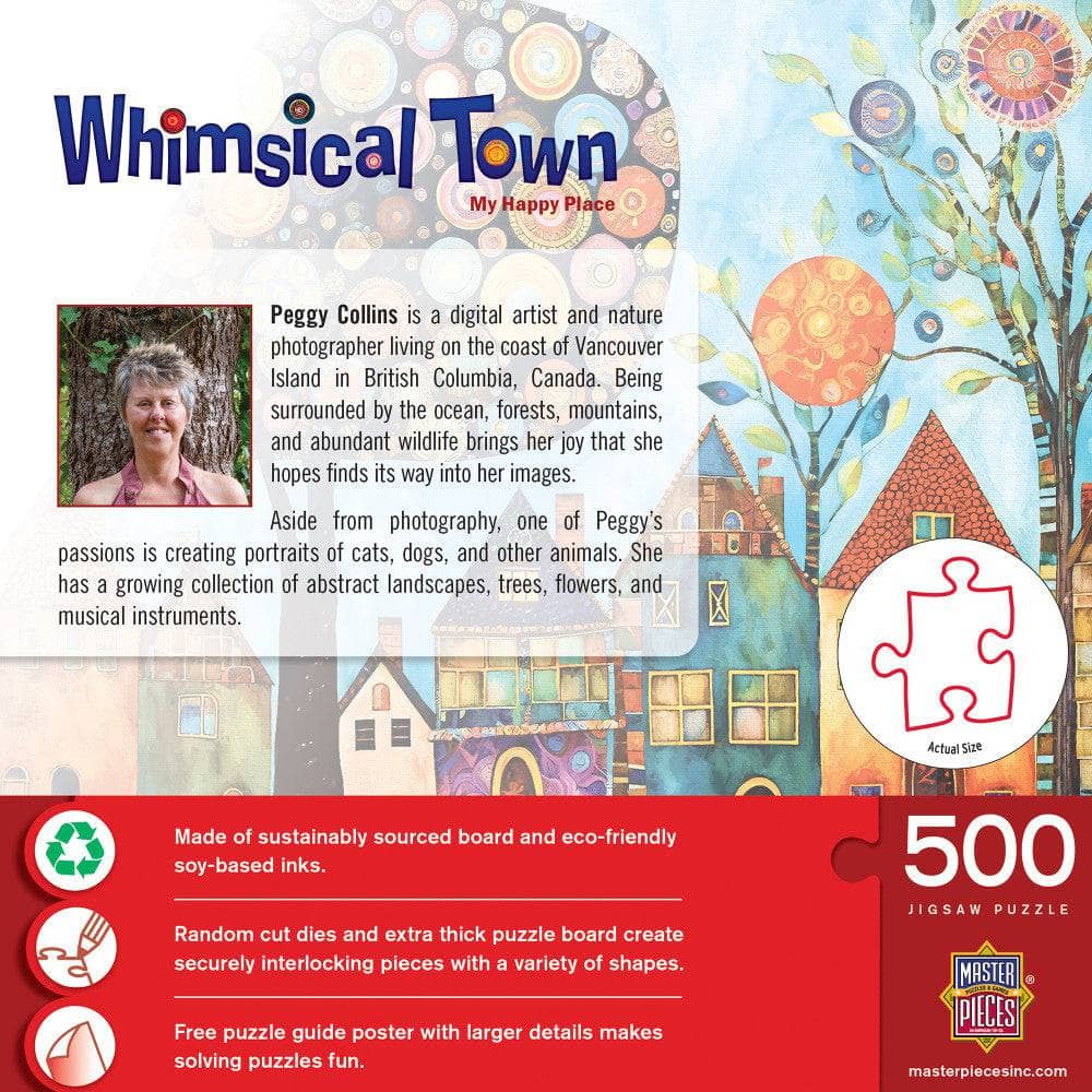 Whimsical Town - My Happy Place 500 Piece Jigsaw Puzzle - Image 3