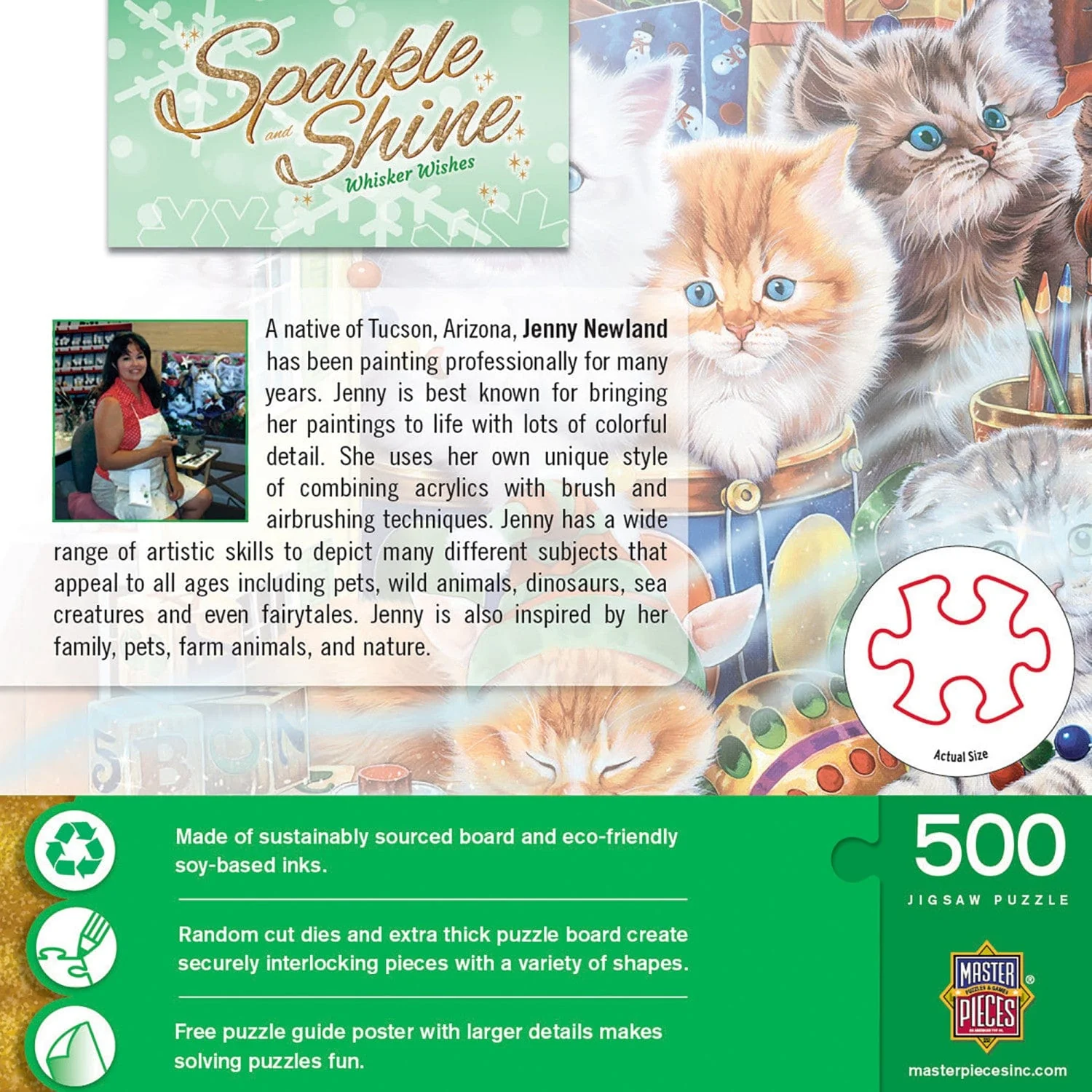 Sparkle & Shine - Whisker Wishes 500 Piece Glitter Jigsaw Puzzle - Image 3