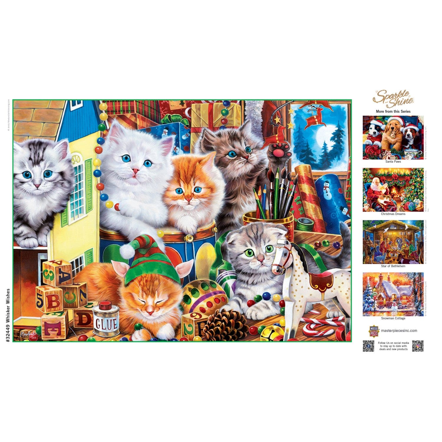 Sparkle & Shine - Whisker Wishes 500 Piece Glitter Jigsaw Puzzle - Image 4