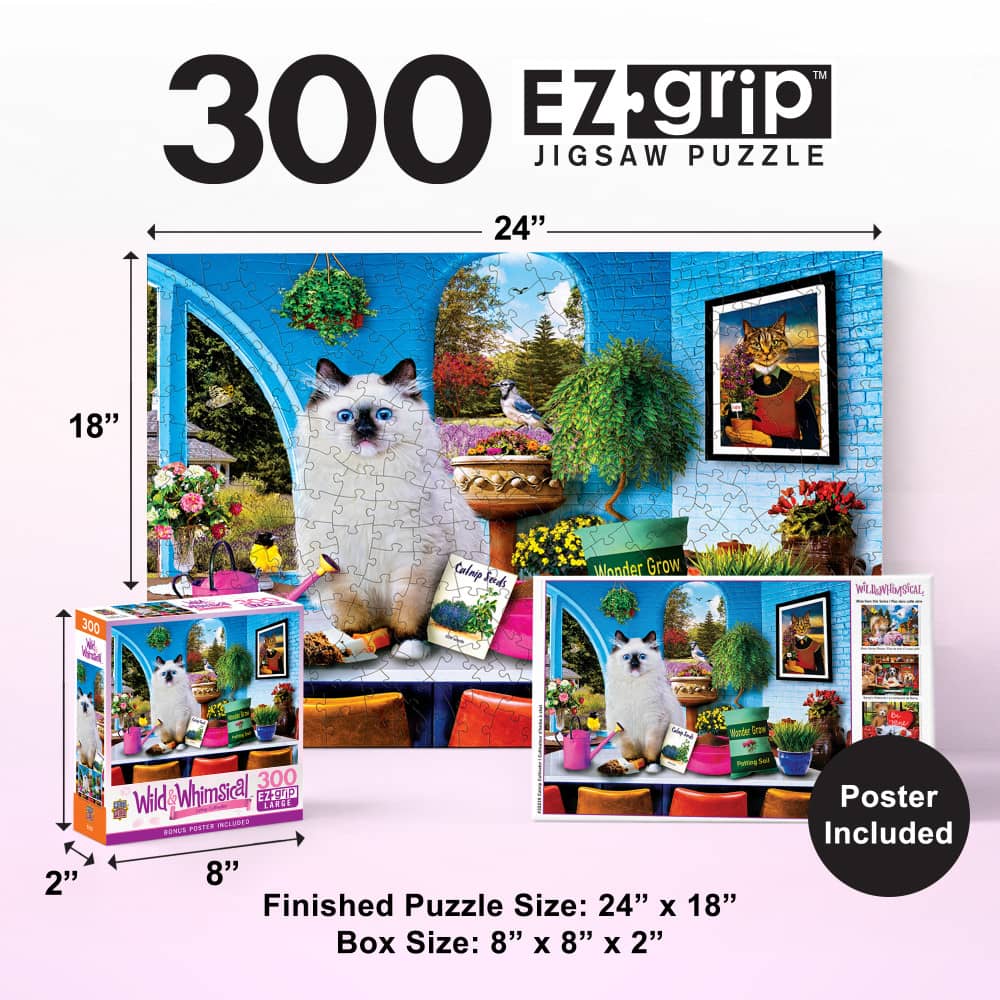 Wild & Whimsical - Catnip Cultivator 300 Piece EZ Grip Jigsaw Puzzle - Image 5