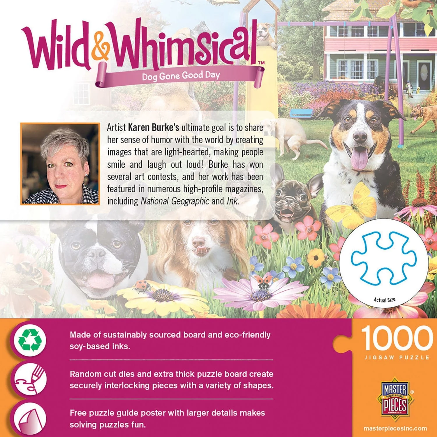Wild & Whimsical - Dog Gone Good Day 1000 Piece Jigsaw Puzzle - Image 3