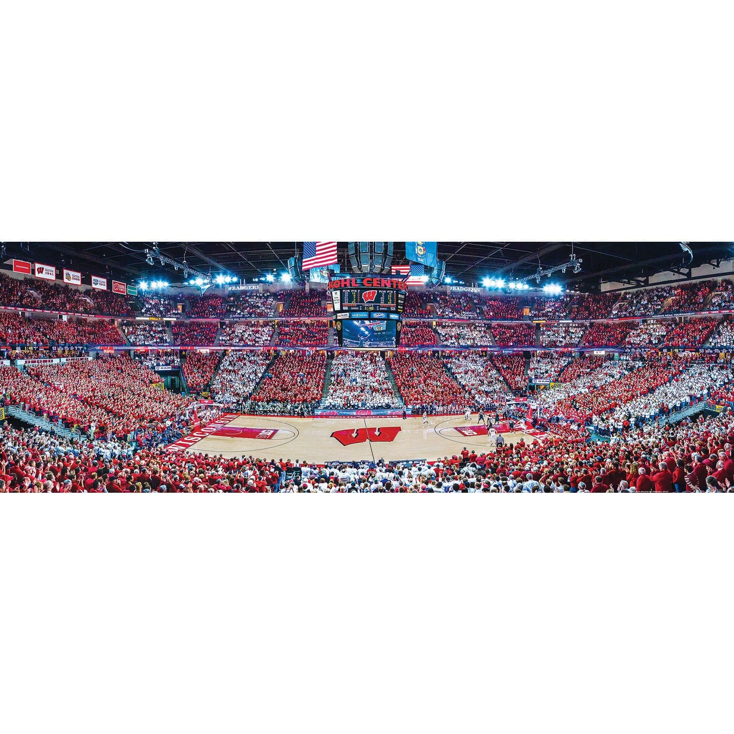 Wisconsin Badgers - 1000 Piece Panoramic Jigsaw Puzzle - Basketball - Image 2
