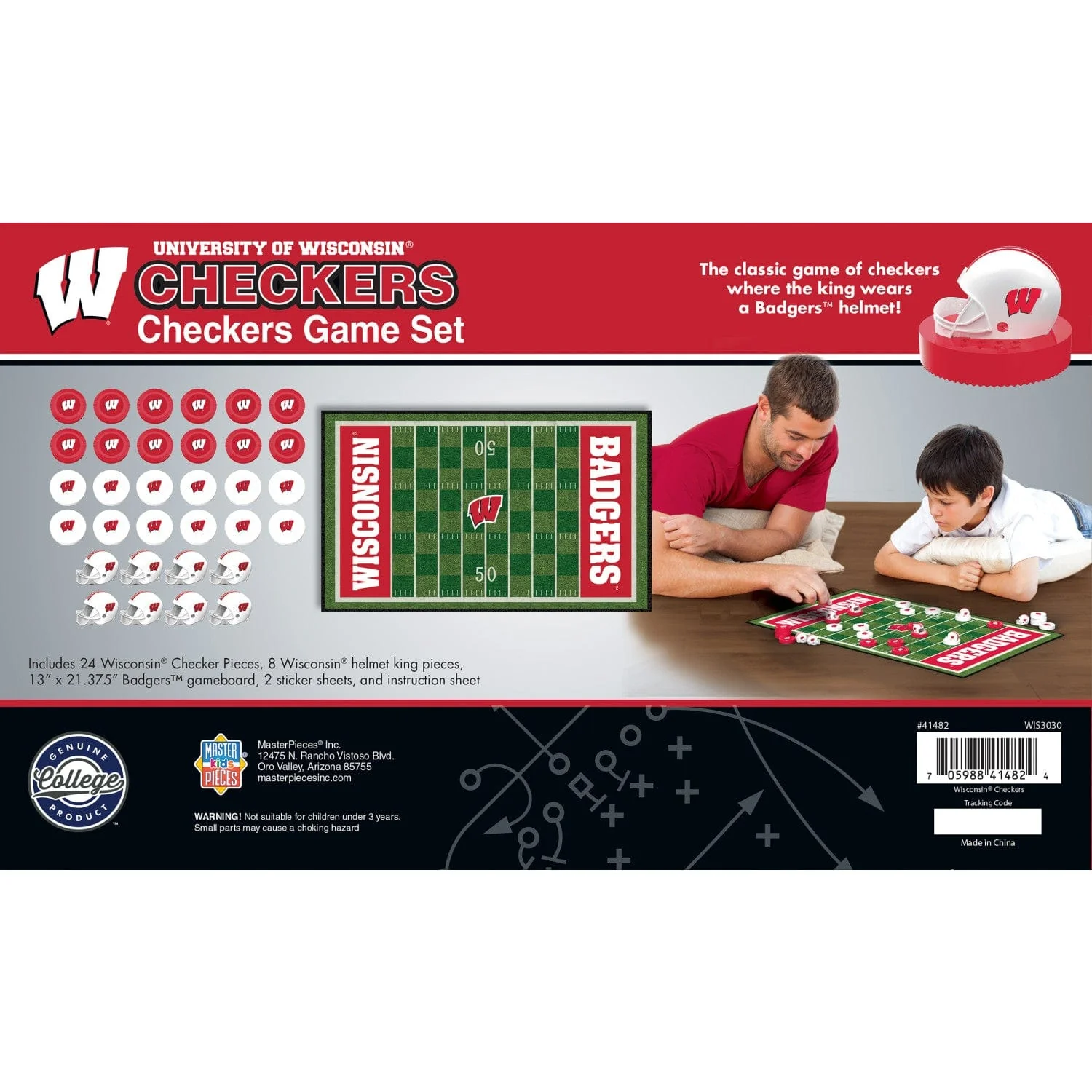 Wisconsin Badgers Checkers Board Game - Image 3
