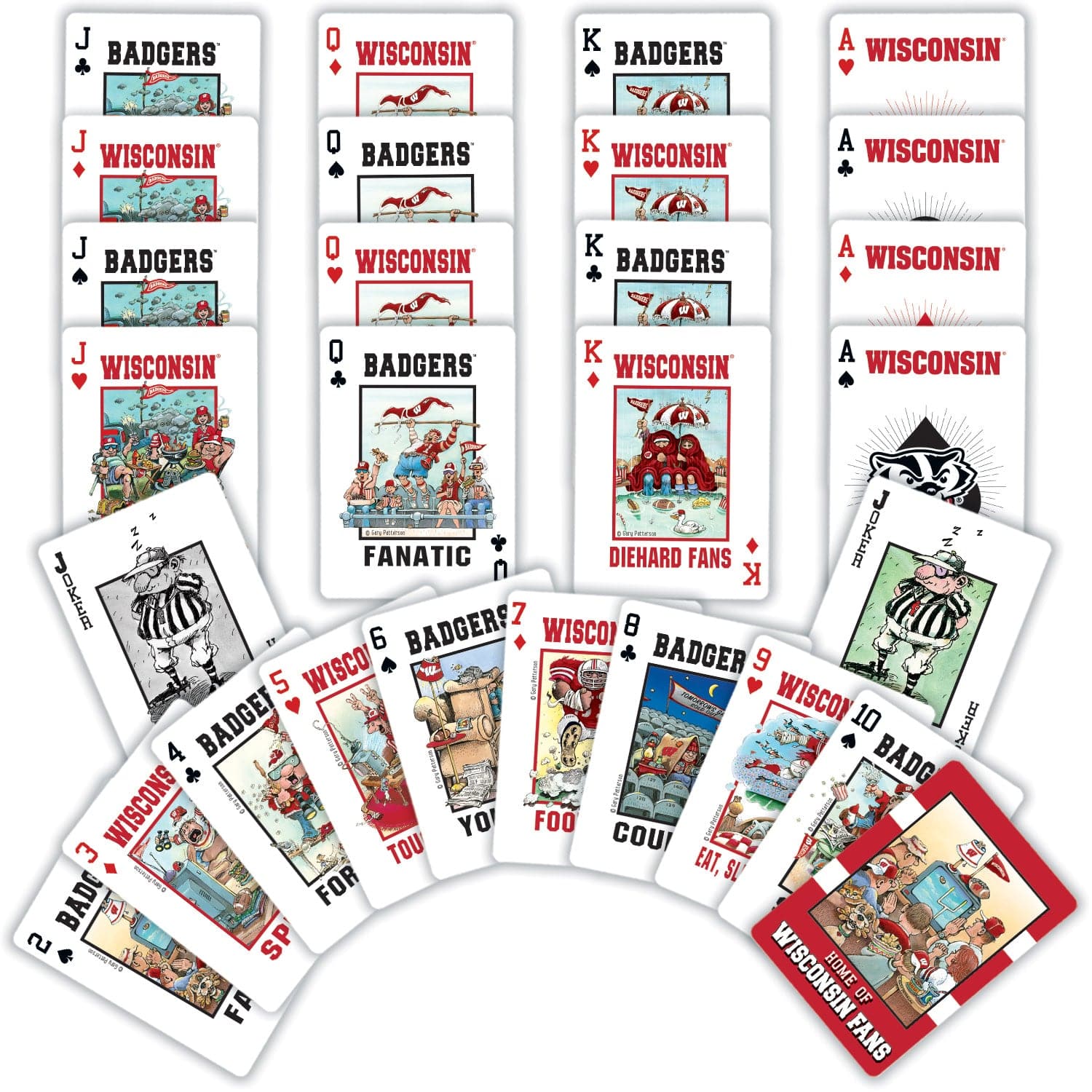 Wisconsin Badgers Fan Deck Playing Cards - 54 Card Deck - Image 2