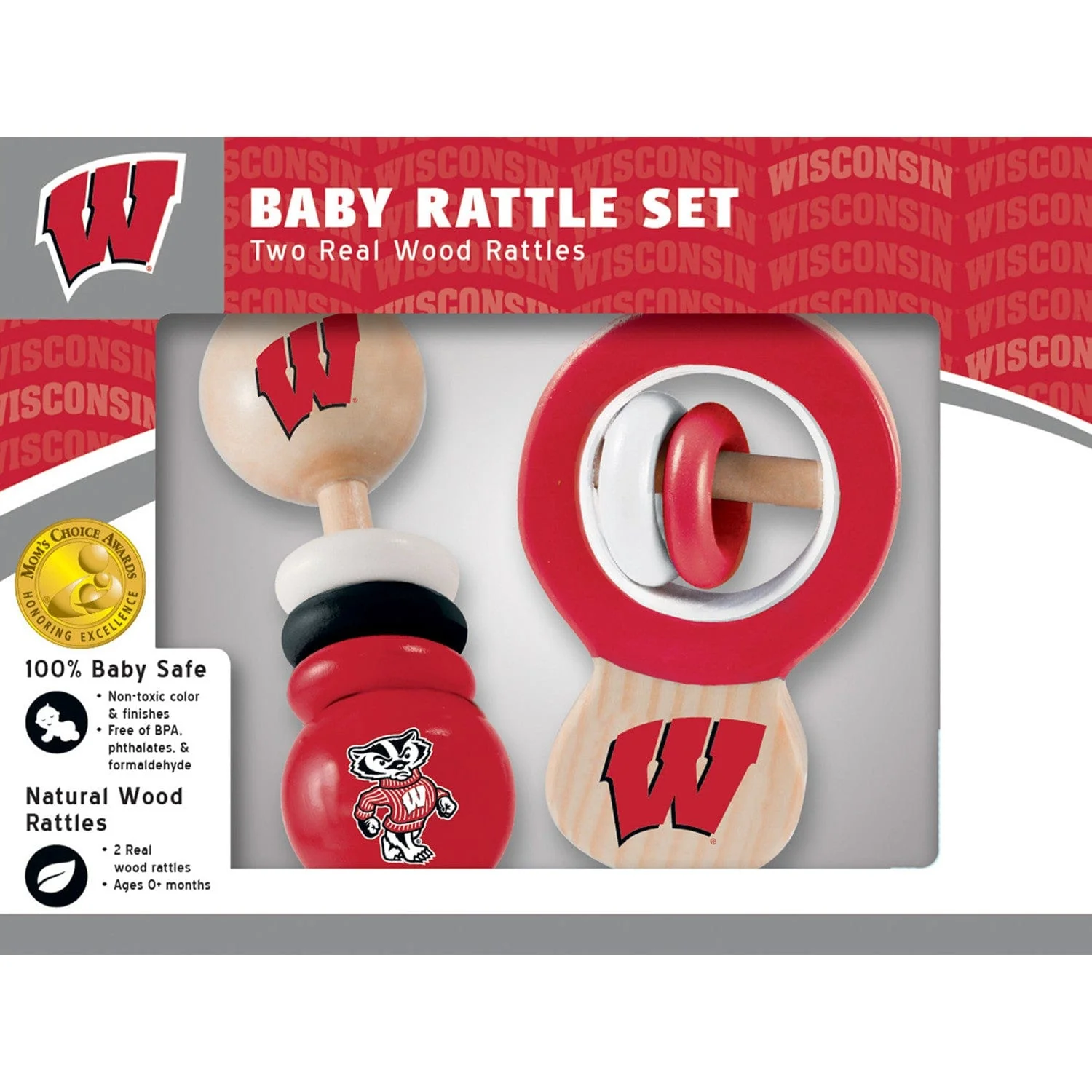 Wisconsin Badgers - Baby Rattles 2-Pack - Image 2