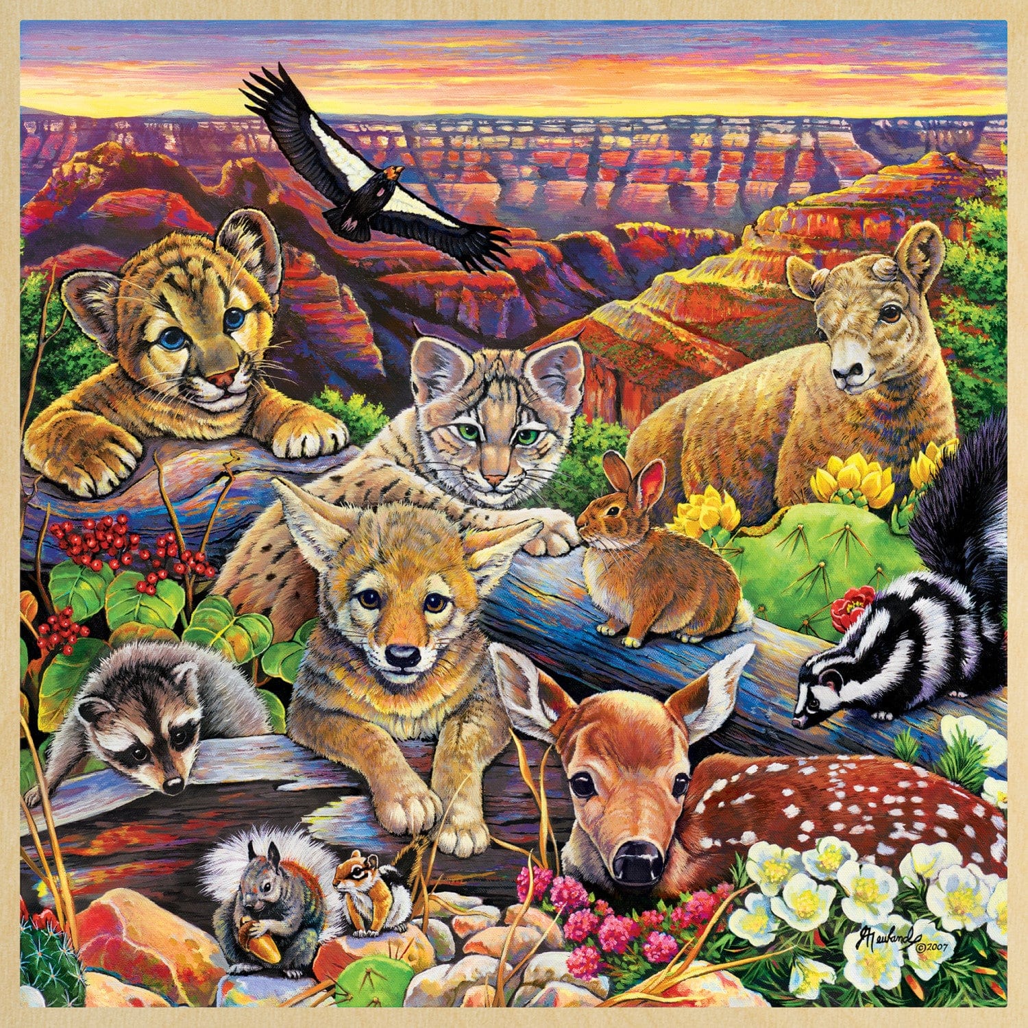 Jr. Ranger - Wildlife of the Grand Canyon 48 Piece Wood Jigsaw Puzzle - Image 2