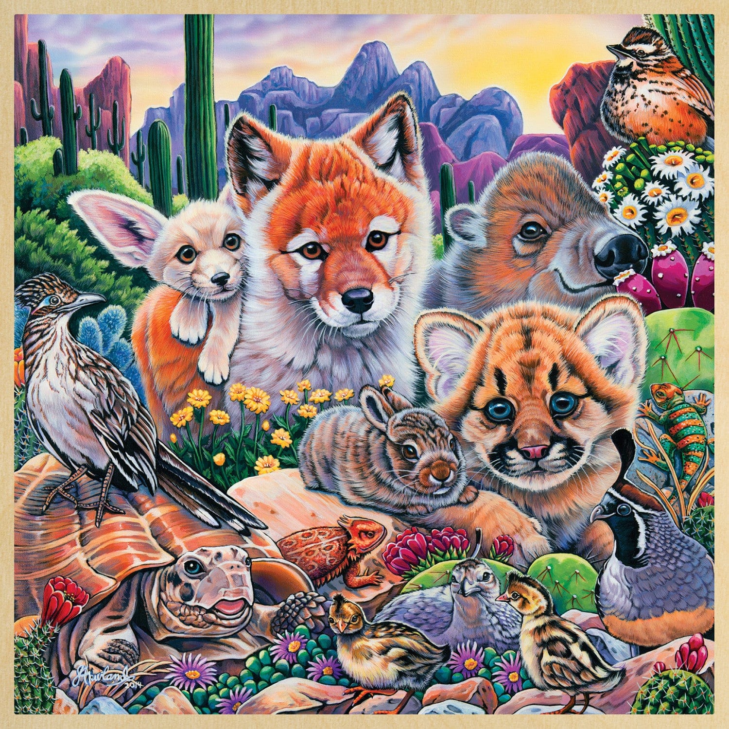 Wood Fun Facts - Desert Friends 48 Piece Wood Jigsaw Puzzle - Image 2