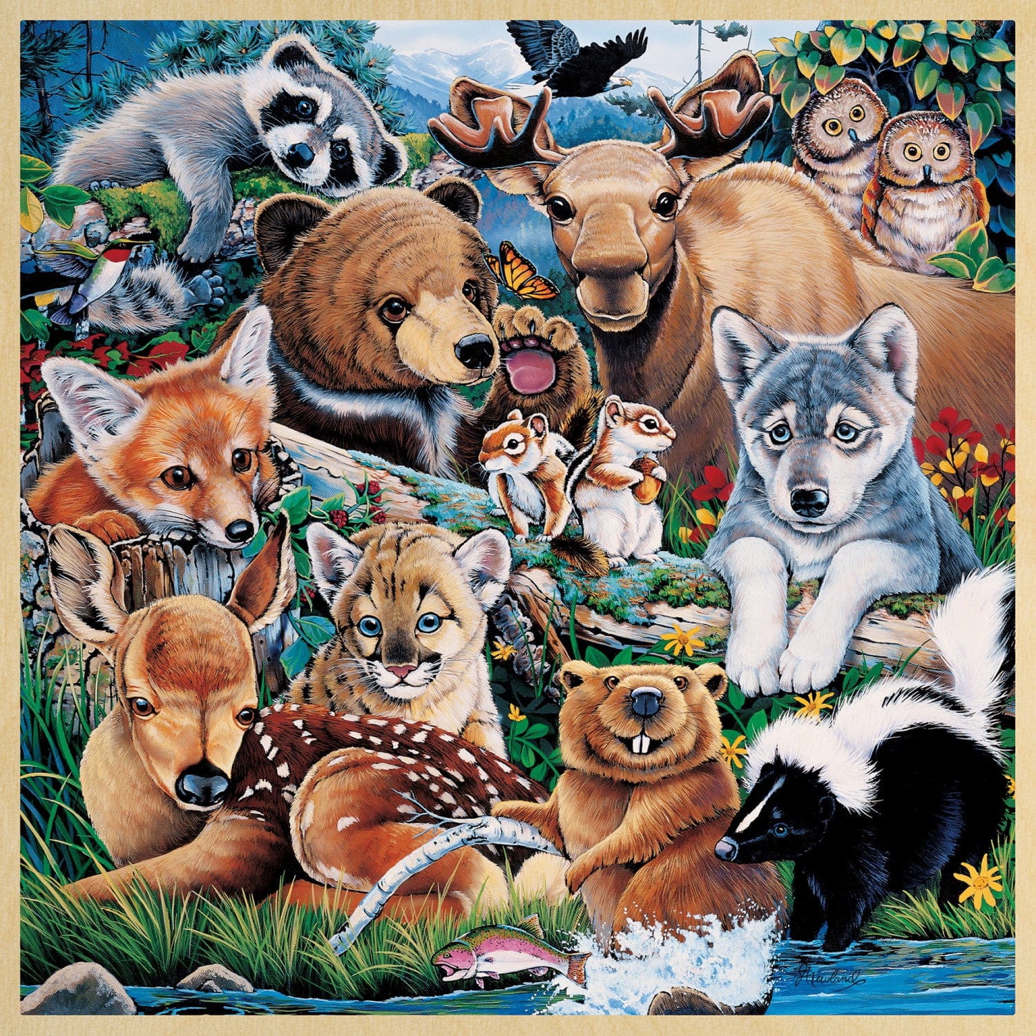 Wood Fun Facts - Forest Friends 48 Piece Wood Jigsaw Puzzle - Image 2