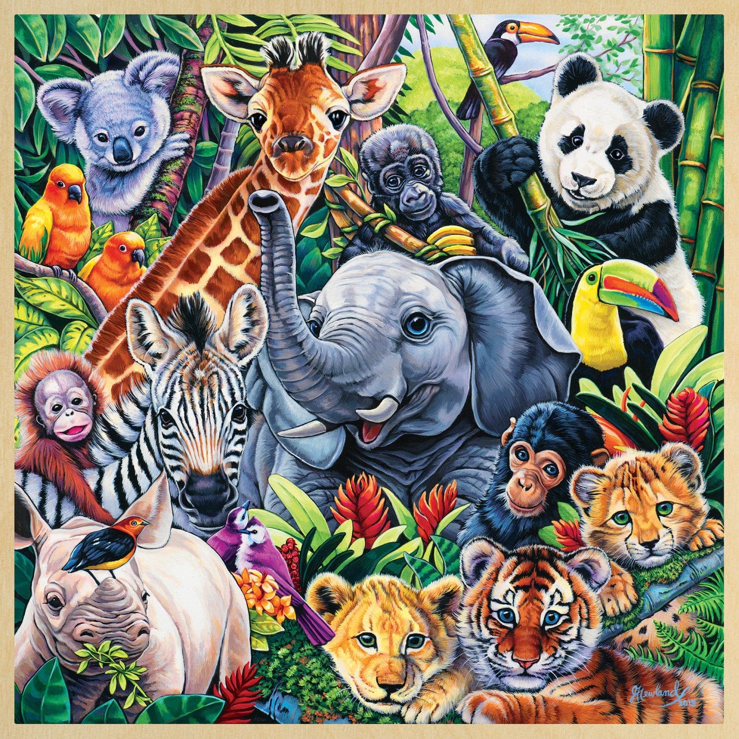 Wood Fun Facts - Safari Friends 48 Piece Wood Jigsaw Puzzle - Image 2