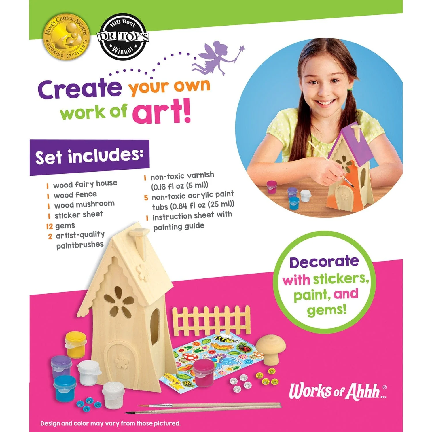 Fairy Garden Wood Craft & Paint Kit - Image 3